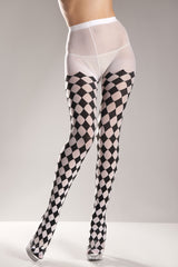 Black And White CheckeRed Pantyhose