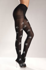 Black Nylon Skull And Crossbones Pantyhose