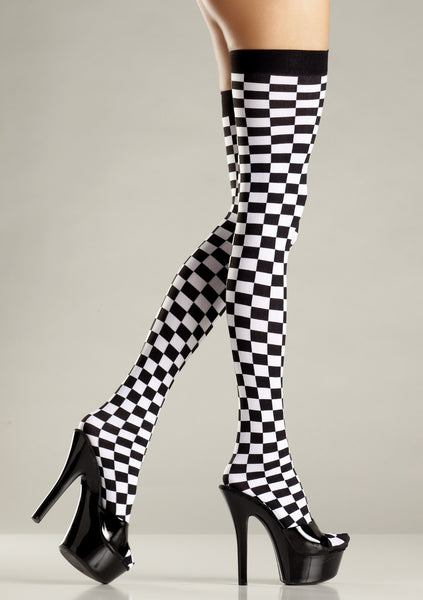 Checkerboard Thigh Highs