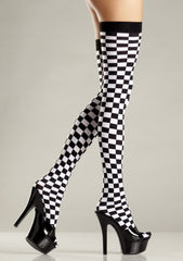 Checkerboard Thigh Highs