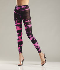 Neon Pink Tie Dye Footless Tights