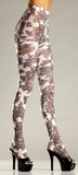 Opaque Floral Print Tights