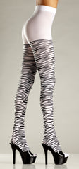 Opaque Zebra-Print Pantyhose