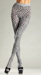 Woven Grey Leopard Tights
