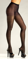Opaque Black and Gold Lurex Tights