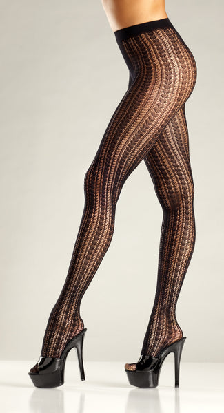 Vertical Stripe Fishnet Pantyhose