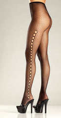 Seamless spandex fishnet and keyhole pantyhose