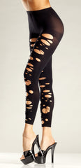 Ripped Spandex Footless Tights