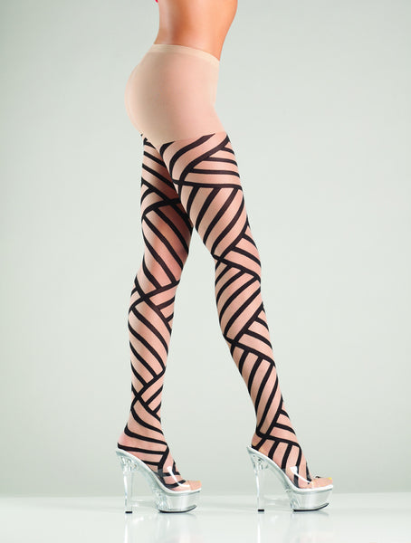 Bondage pattern tights / Diagonal pattern
