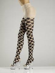 Heart pattern tights